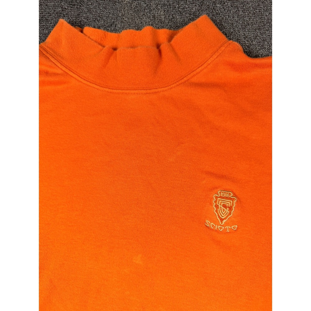 Jack Nicklaus Mens XL Orange Mock Neck Long Sleeve Scioto Country Club Cotton Te - Picture 3 of 8